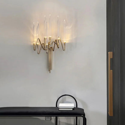 Aplique de pared DecorBites™ Crystal Candle: Lámpara retro de lujo para la decoración de la sala de estar.