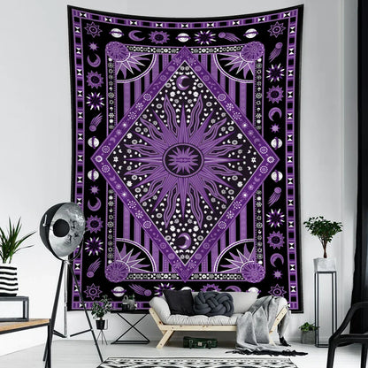 Decobites Psychedelic Sun Planet Tarot Tapestry for Home Decor