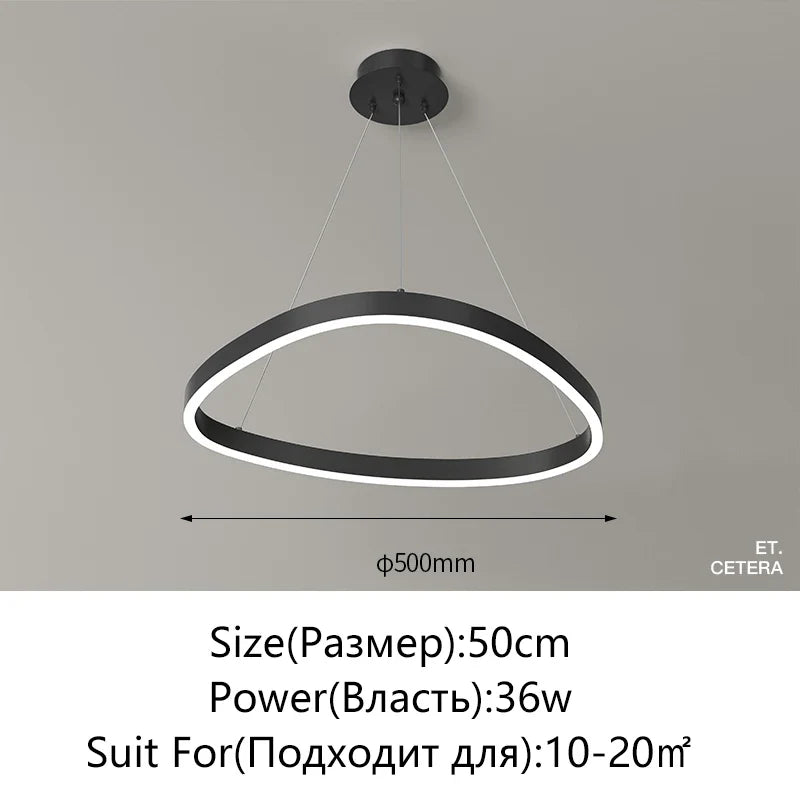 Modern White LED Ring Pendant Chandelier