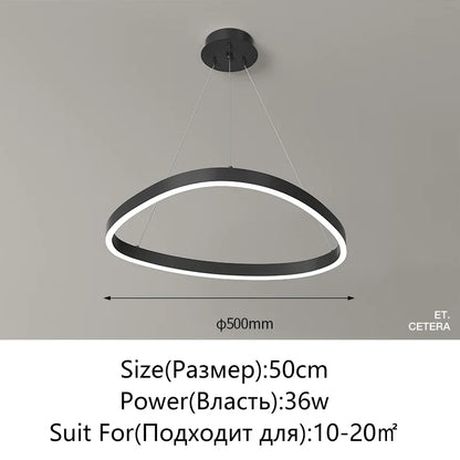 Modern White LED Ring Pendant Chandelier