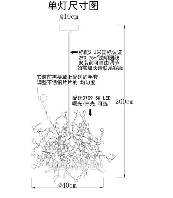 DecorBites™ LED Stainless Steel Chandelier Pendant Lights for Modern Home Decor Lighting
