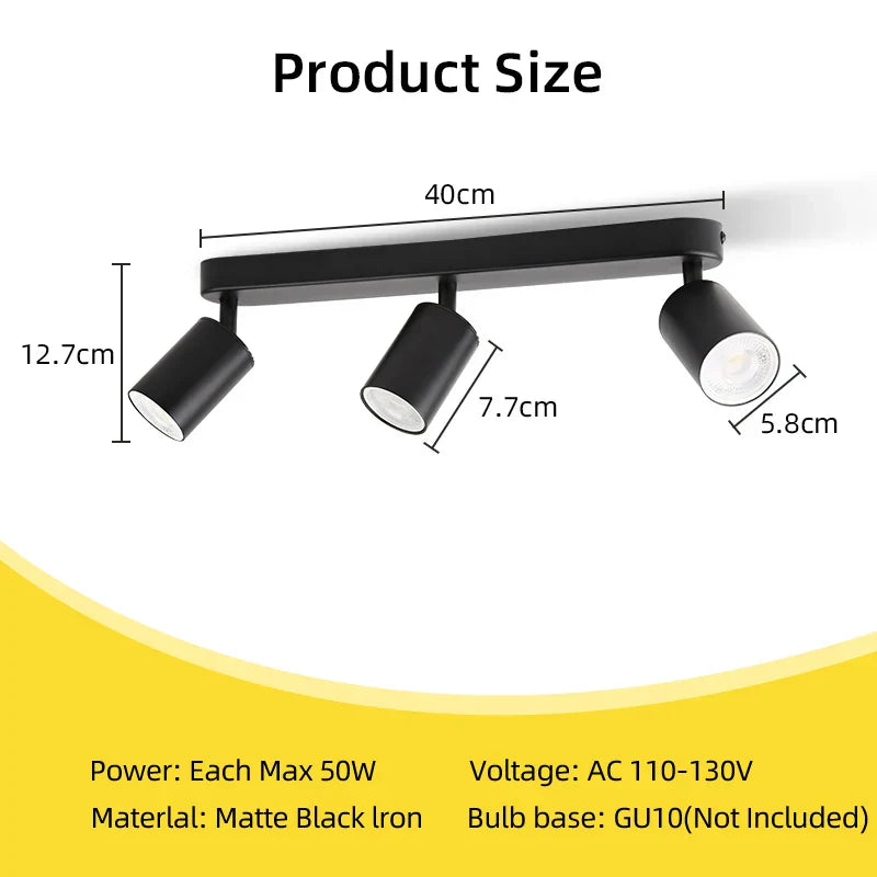 DecorBites™ LED Track Spot Light GU10 Bulb Replacement Spotlight for Bedroom Corridor Shop