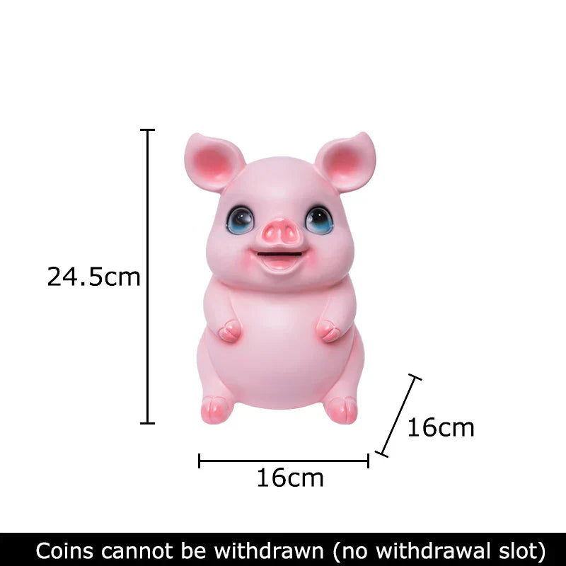 DecorBites™ Cartoon Pig Child Savings Jar Piggy Bank Desk Decoration Resin Sculpture
