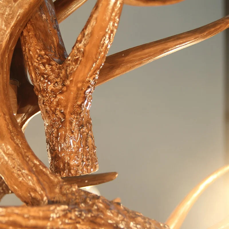 ثريا ديكوربايتس™ بتصميم قرن الغزال لغرفة المعيشة - مصباح معلق على شكل قرن غزال بستة أذرع