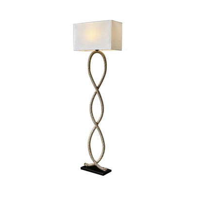 DecorBites™ Hemp Rope Fabric Shade LED Floor Lamp for Nordic Retro Wabi Sabi Style