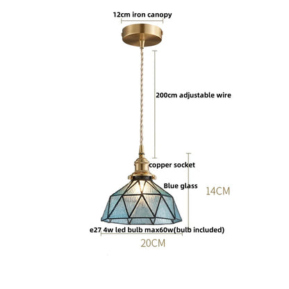 DecorBites™ Blue Glass LED Pendant Light - Nordic Modern Hang Lamp