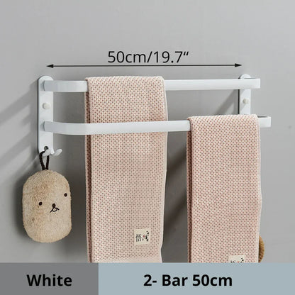 Toallero de aluminio DecorBites™ para baño con gancho, colgador de ropa de pared de varios niveles