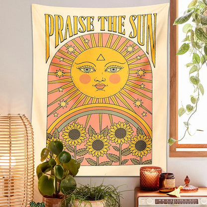 Decobites Sun Mandala Tapestry for Aesthetic Room Decor and Witchcraft Home Decoration