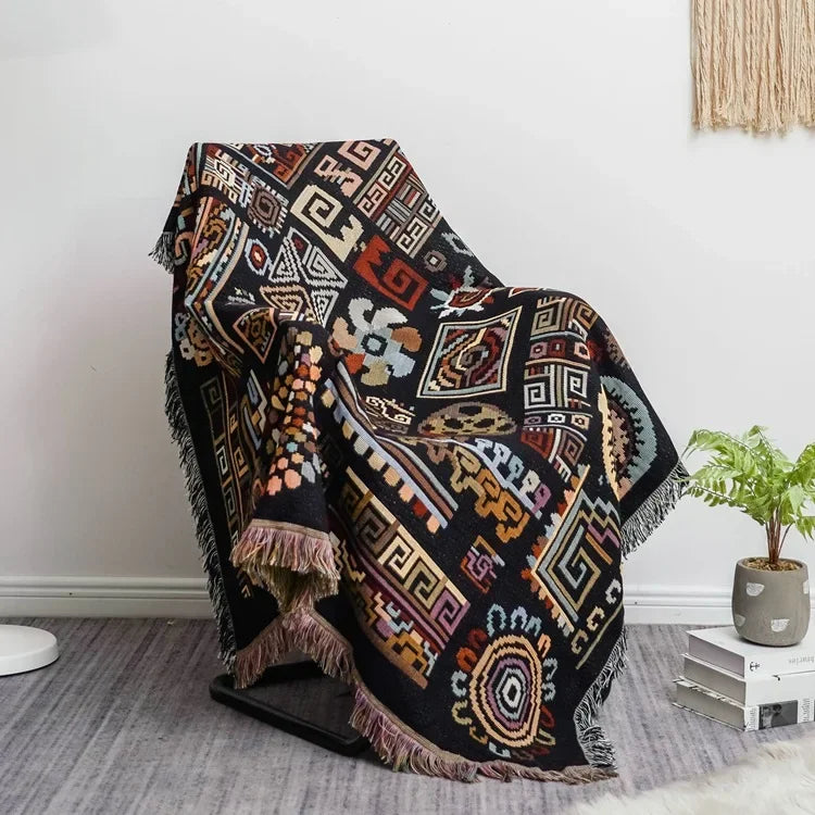 DecorBites™ Bohemian Jacquard Throw Blanket - Double Sided Sofa Cover & Multifunctional Bedspread - Picnic Mat & Rug - XT99