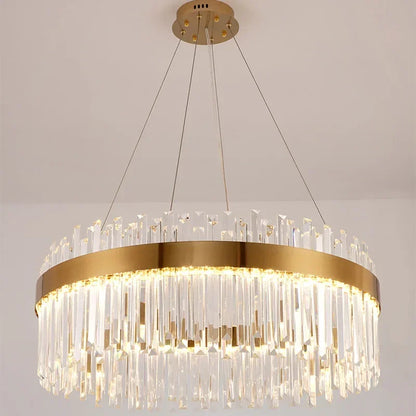 DecorBites™ Crystal Pendant Chandelier Light - Nordic Luxury Gold Ceiling Lighting for Living Room