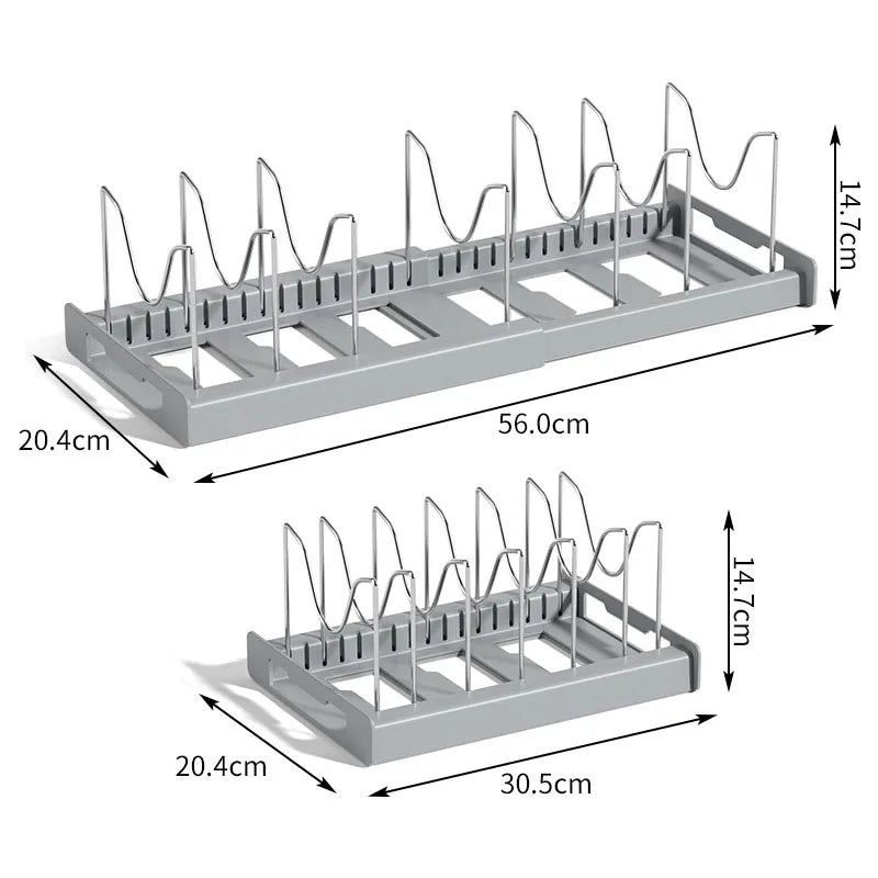Organizador de Cocina Decorbites™: Estante de Almacenamiento Expandible para Gabinetes con Cajón y Ranura para Tabla de Cortar