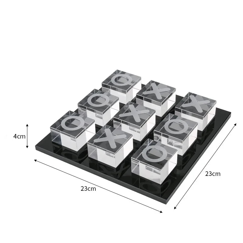 ديكوربايتس™ طقم شطرنج كريستالي هندسي، تماثيل زجاجية، ديكور منزلي، إكسسوار