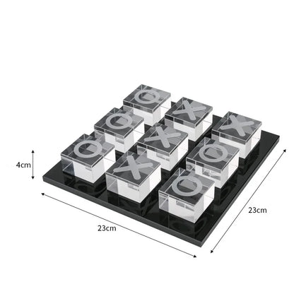 ديكوربايتس™ طقم شطرنج كريستالي هندسي، تماثيل زجاجية، ديكور منزلي، إكسسوار