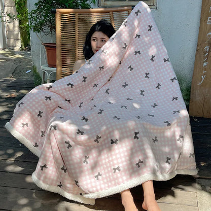 DecorBites™ Lamb Nap Cartoon Coral Velvet Blanket: Super Soft, Thick, and Cute for Winter