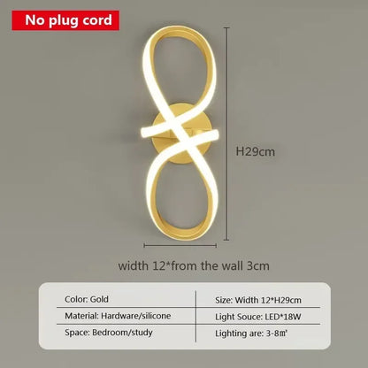 Aplique de pared LED Nordic Gold Decorbites™ para dormitorio, entrada minimalista y pasillo