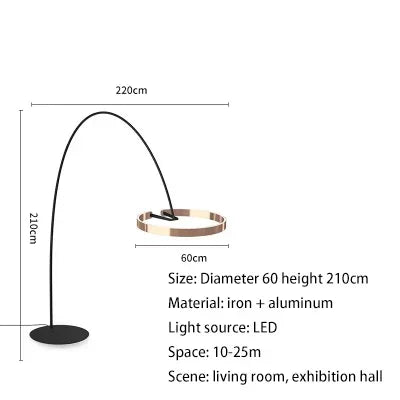 Decorbites™ Lámpara de Pie LED Regulable en Oro Cobrizo Negro para Sala de Estar y Hotel
