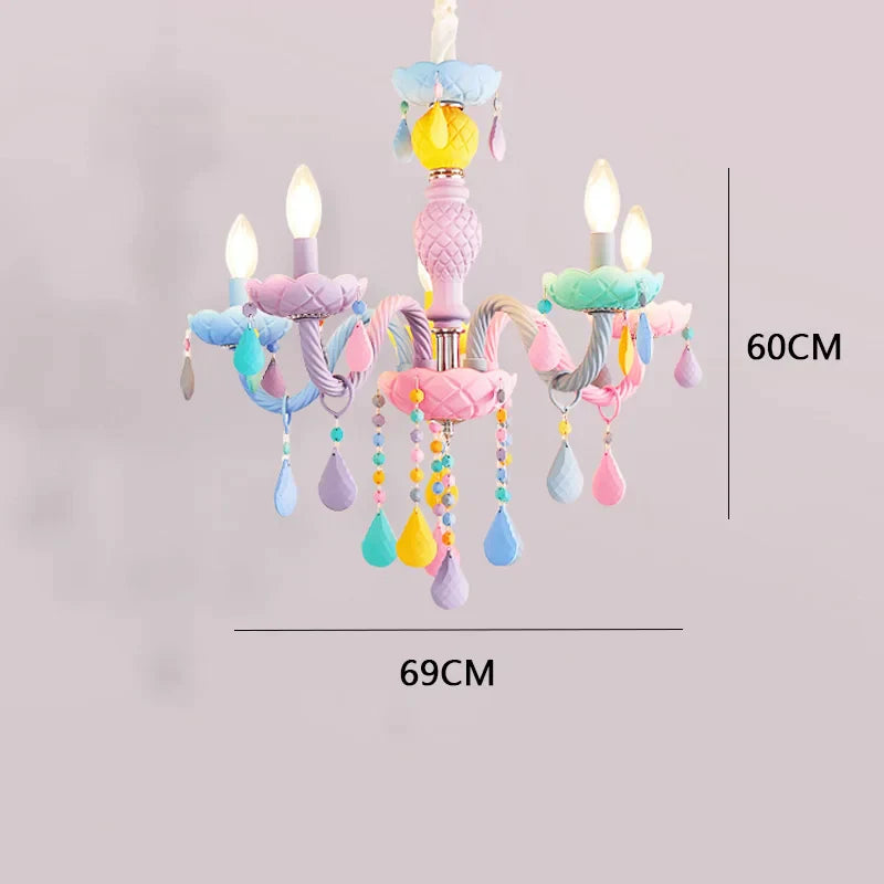 DecorBites™ Kids Room LED Macaron Ceiling Chandelier for Boys Girls Bedroom Decor