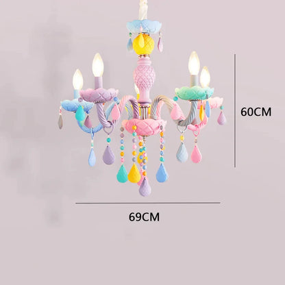 DecorBites™ Kids Room LED Macaron Ceiling Chandelier for Boys Girls Bedroom Decor