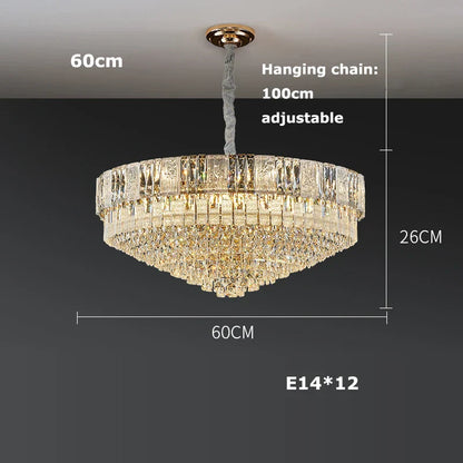 DecorBites™ K9 Crystal Gold Chandelier Lighting for Living Room