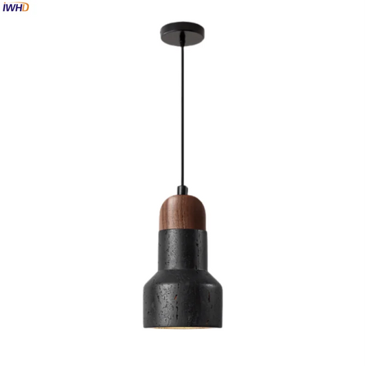 DecorBites™ Black Stone LED Hanging Pendant Light for Modern Home Decor