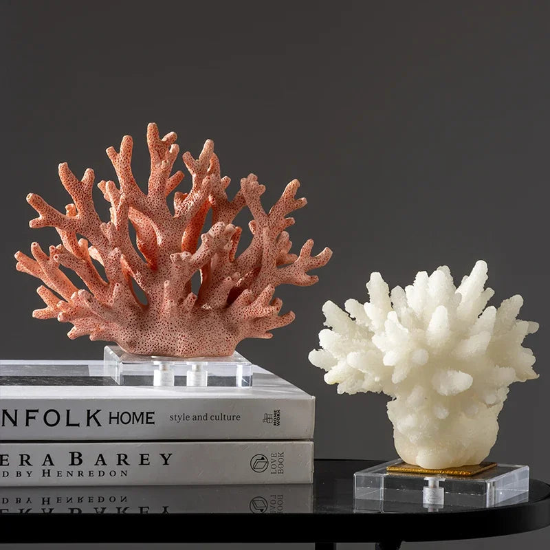 DecorBites™ Coral Resin Sculpture: Colorful Crystal Ornaments for Home Decor