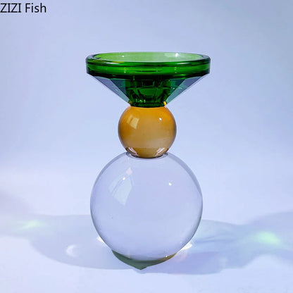 Portavelas de cristal DecorBites™: Candelabro romántico y quemador de cera para una decoración moderna del hogar.