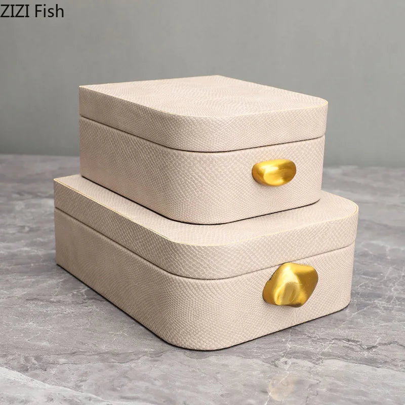 DecorBites™ Leather Jewelry Box: Stylish Dresser Table Decor & Storage Jar