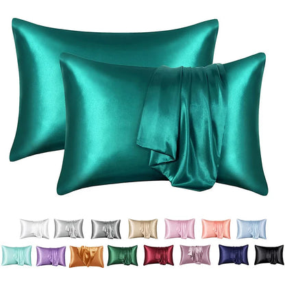 Decobites Silky Satin Pillowcase: Soft, Comfortable, High-End Solid King Queen Pillow Cover