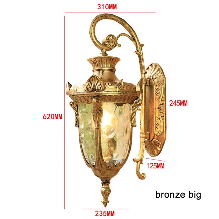 DecorBites™ Country Outdoor Wall Lantern for Restaurant Balcony Villa Door Waterproof Lights