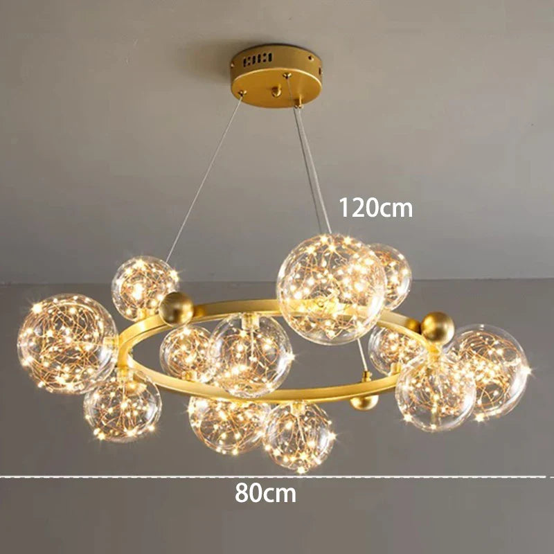 DecorBites™ Crystal Chandelier: Modern Stair Pendant Lamp for Living Room, Interior Lighting