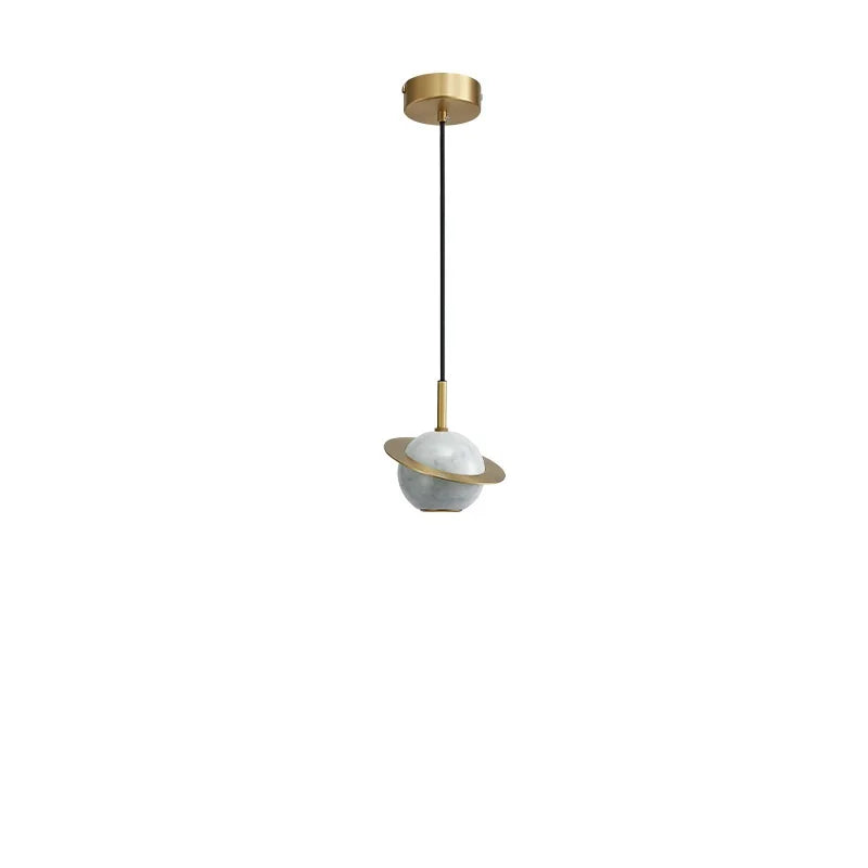 DecorBites™ Emerald-Green Marble LED Pendant Lamp for Modern Spaces