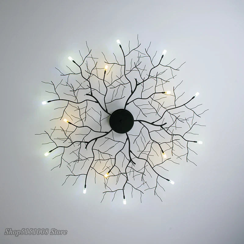 DecorBites™ Country Branch Iron Ceiling Light: American Style Living Room Decor Fixture