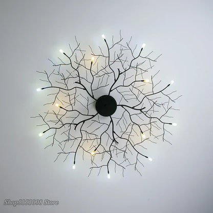 DecorBites™ Country Branch Iron Ceiling Light: American Style Living Room Decor Fixture