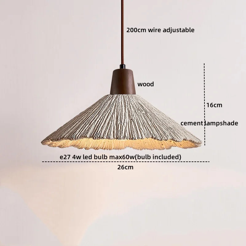 DecorBites™ LED Pendant Lights for Modern Decor with Cement Wood Design