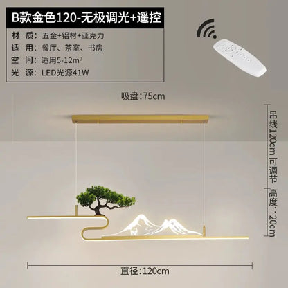 DecorBites™ Acrylic Mountain Peak Pendant Lights for Chinese Living Room Study Zen Restaurant