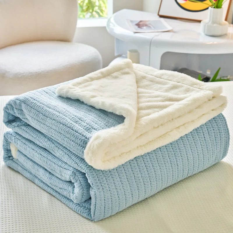 Manta DecorBites™ de piel sintética de conejo, suave y esponjosa, ideal para cama individual. Manta cálida y antiestática.