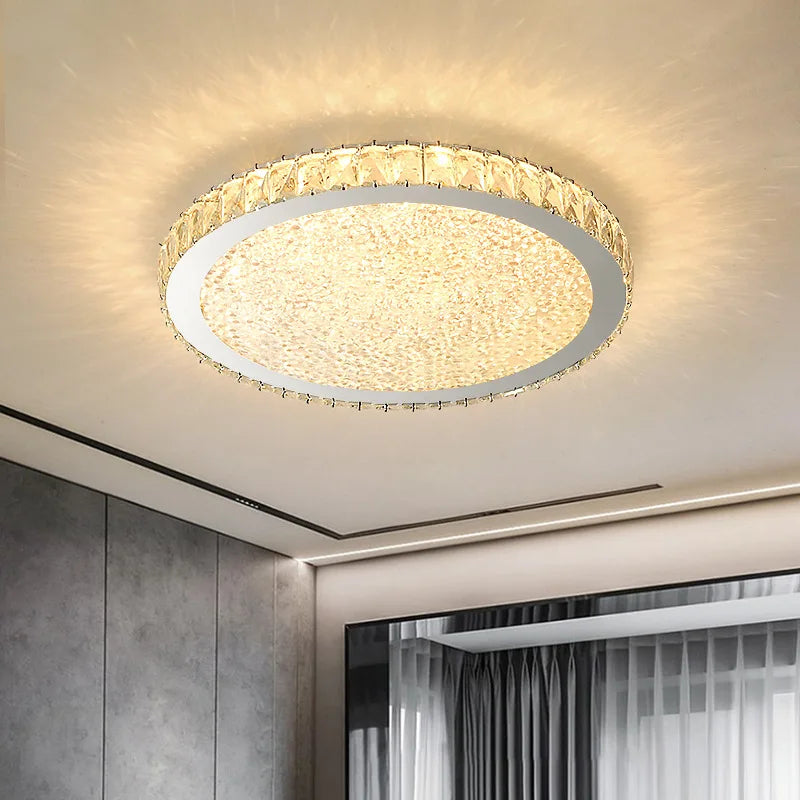 DecorBites™ Crystal Round LED Ceiling Chandelier - Modern Stainless Steel Light