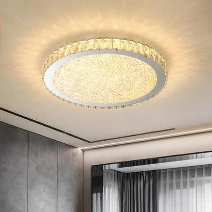 DecorBites™ Crystal Round LED Ceiling Chandelier - Modern Stainless Steel Light