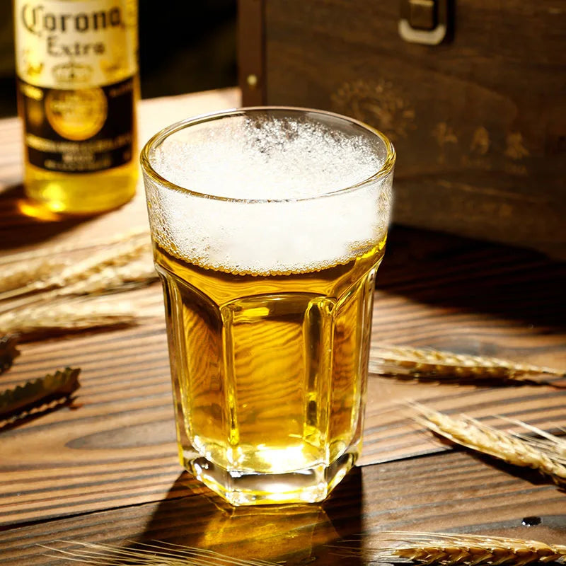 DecorBites™ Large Glass Beer Mug | Creative Transparent Glass Cup | Home Decor Gift