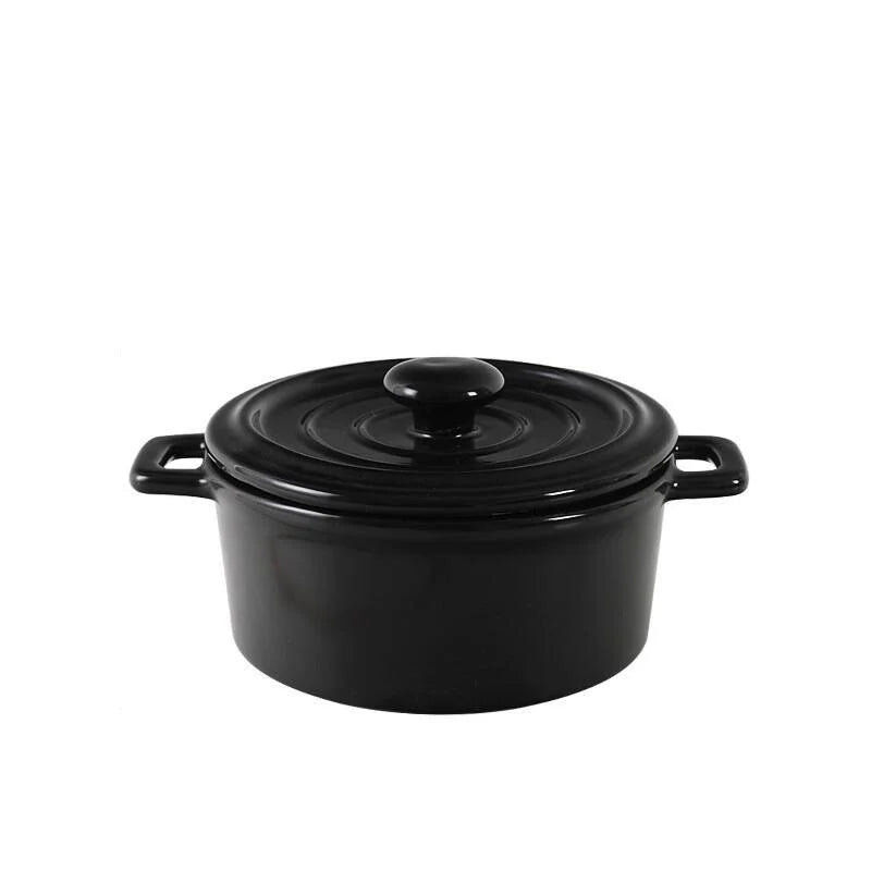 DecorBites™ Ceramic Mini Soup and Dessert Bowl with Cover - Multipurpose Cookware for Baby Food, Steaming, and Stewing