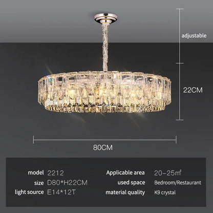 DecorBites™ Crystal Ring Chandelier: 2024 Luxury Bedroom Dining Room Lighting