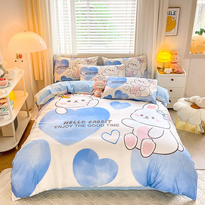 Decobites Flower Single Double Bedding Set Full Size Cotton Duvet Cover High Quality Quilt Cover Set