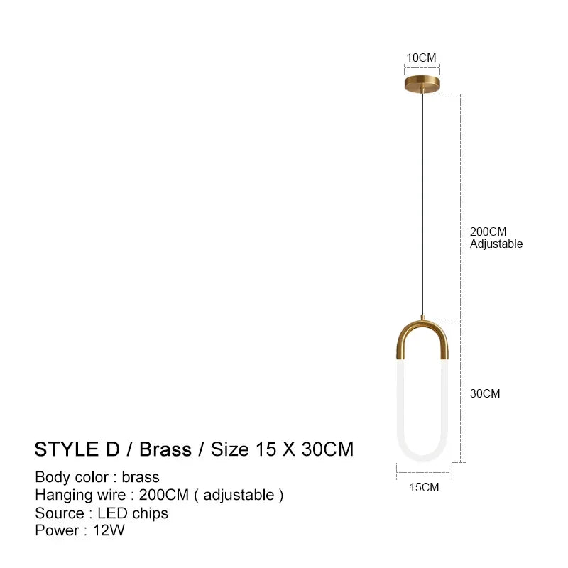 Nordic Gold Linear LED Pendant Light