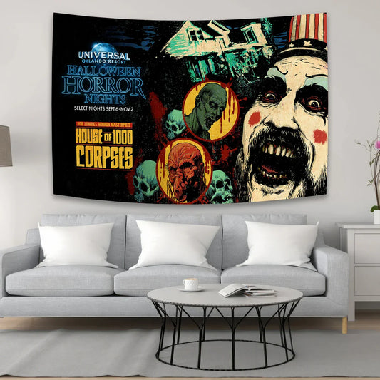 Decobites Horror Movie Tapestry Halloween Curtains - Psychedelic Home Decoration Wall Canvas