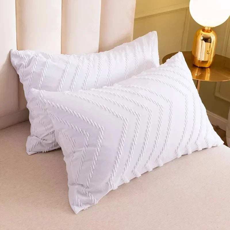 Decobites Nordic White Duvet Cover Set - Soft King Size Bedding Set