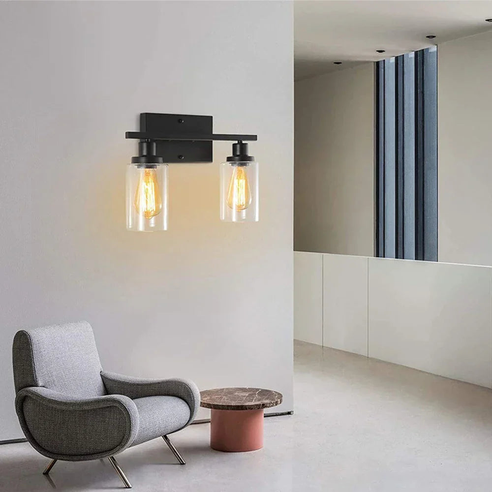 DecorBites™ Glass Wall Lamp: Nordic Industrial LED Sconce for Living Bedroom, Kitchen, Dining - Modern Indoor Lighting
