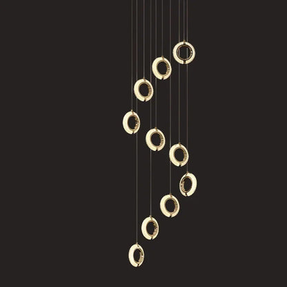 DecorBites™ Crystal Gold LED Chandelier Modern Luxury Ceiling Lamp