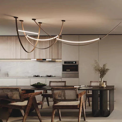 DecorBites™ Leather Chandelier: Minimalist Nordic LED Pendant Lamp for Living Room, Dining Room & Bedroom