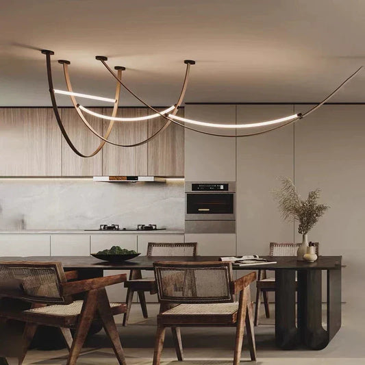 DecorBites™ Leather Chandelier: Minimalist Nordic LED Pendant Lamp for Living Room, Dining Room & Bedroom