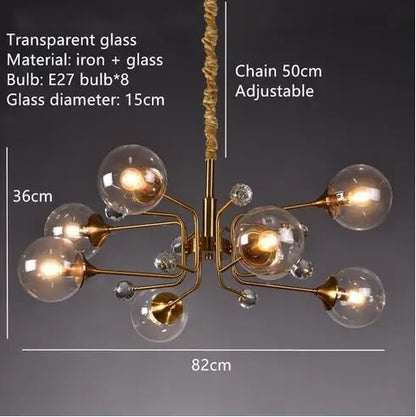 Decorbites™ Glasblasen-Kronleuchter: Vintage-Industrielle Beleuchtung für Wohnzimmer, Schlafzimmer und Küche